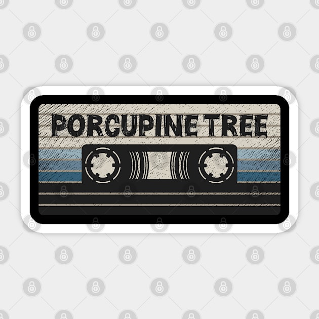 Porcupine Tree Mix Tape Sticker by getinsideart